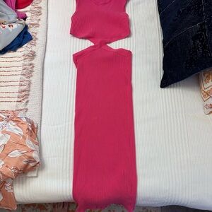 Zara Vibrant Pink Ribbed Top